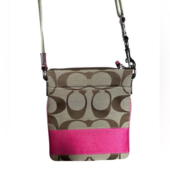 Coach Pink/Brown Monogram Crossbody Bag - Picture 2 of 7